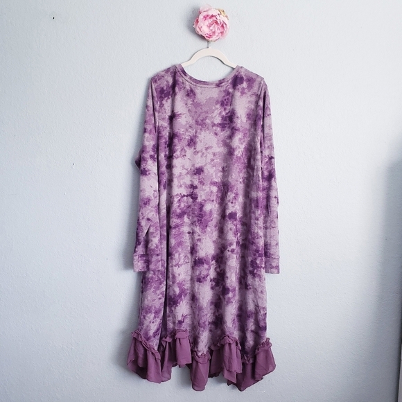 Logo Purple Tie Dye Long Sleeve Maxi Dress - Picture 8 of 8